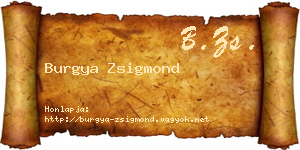 Burgya Zsigmond névjegykártya